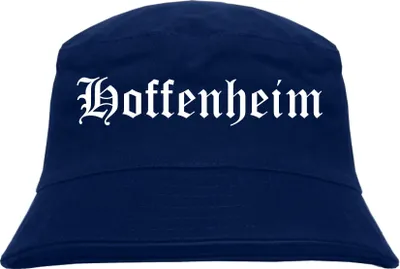 Produktbild von Hoffenheim Fischerhut - Dunkelblau - Altdeutsch - bedruckt - Bucket Hat Anglerhut Hut L/XL Dunkelblau