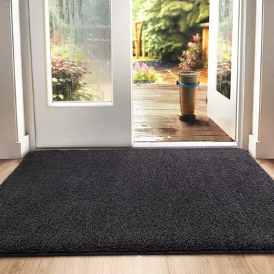 Produktbild von Fußmatte Innen 50 x 80 cm, rutschfest, Schwarz-grau