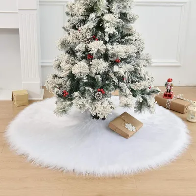 Produktbild von Weihnachtsbaum Rock, Weihnachtsbaum Decke, Weihnachtsbaumdecke Rund für Weihnachtsdekorationen Feiertagsfeier Weihnachtsbaum Tannenbaum