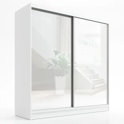 Produktbild von Schwebetürenschrank, 2-türig Schrank mit Spiegel  IRO 200cm (Weib)