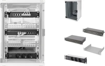 Obrázok produktu pre Sieťová súprava DIGITUS 254 mm (10") - 9U, 312 x 100 mm (Š x H)