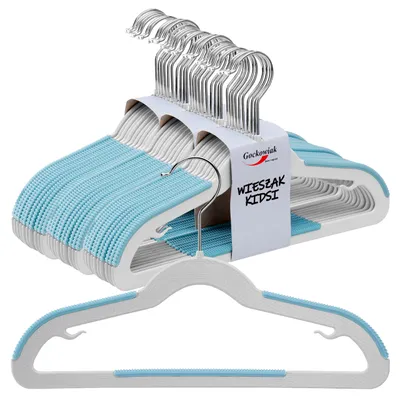 Produktbild von KIDSI Kinderkleiderbügel, 30er-Set, grau und blau, KI-generiertes Bild