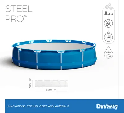 Produktbild von Bestway Steel Pro Frame Pool 305x76 cm inkl. Filterpumpe Stahlrahmen