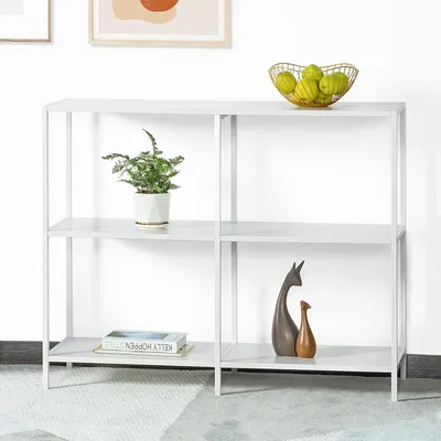 Immagine prodotto di Consolle in metallo 3 ripiani bianco 100x30x80cm
