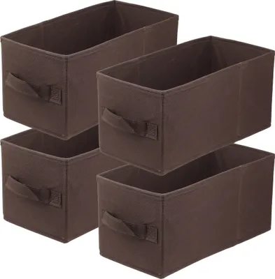 Produktbild von Lavita Storage Box | faltbare Aufbewahrung Boxen 15 x 31 x 15 cm | Schubladen-Organizer Box| Ordnungssysteme für Kleidung | Kleideraufbewahrung & Organisation | dunkelbraun | 4 stück