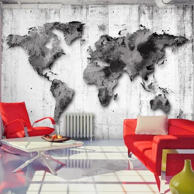 Produktbild von Basera Selbstklebende Fototapete Weltkartenmotiv k-A-0033-a-d, mit UV-Schutz, 98x70 cm