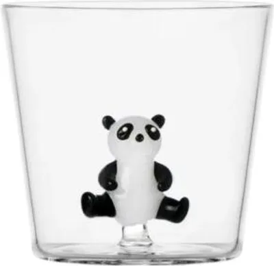 Produktbild von Ichendorf Milano Becher SAVANNAH aus Glas mit integrierter Panda-Figur
