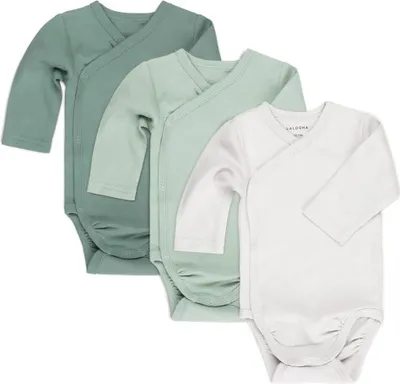 Produktbild von LaLoona Wickelbody Langarm 3er Pack - Grün