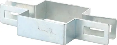 Produktbild von LogistSystem Mittelschelle rechteckig 60x40mm - Verzinkt Zaunschelle für Zaunpfosten - Befestigung von Gitterstabmatten - Zaunschellen Schelle Strebenschelle Pfostenschelle