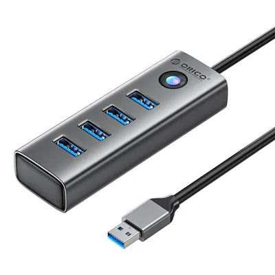 Produktbild von Orico PDD4U USB auf 4x USB 3.0 Hub Adapter (grau)