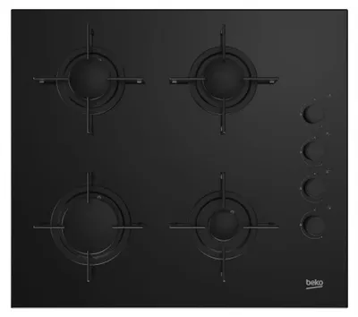 Immagine prodotto di Piano cottura a gas da 60 cm con 4 fuochi, nero Beko HILG64120S