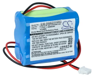 Produktbild von vhbw Akku Ersatz für Visonic 0-9912-M, 0-9913-W, 103-303687, GP130AAM6YMX, GP130AAM8YMX für Alarmanlage, Alarmsystem (2000 mAh, 7,2 V, NiMH)