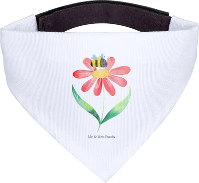Produktbild von Mr. & Mrs. Panda Dreieckstuch Hummel Blume - Weiß - Geschenk, Hundeschal, Natur, Halstuch Für Hunde, Hund, Wespe, Hals Tuch, Biene, Hummeln, Bandana, Lustige Sprüche