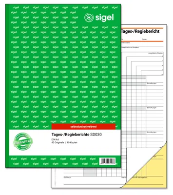Tagesbericht A4 selbstdurchschreibend, 2x40 Blatt