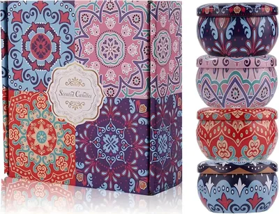 Produktbild von Extralink Sojakerzen Set 4er, Duftkerzen, dekorativ, Geschenkbox