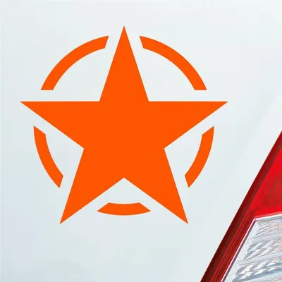 Produktbild von Auto Aufkleber US Army Stern USA Amerika America 10,2x9,7 cm Orange Sticker Heckscheibenaufkleber