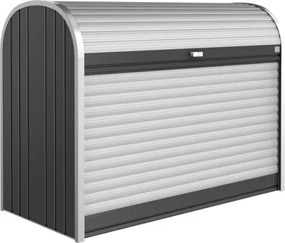 Produktbild von Biohort Rolladenbox StoreMax Mülltonnenbox Fahrradbox 160 - (163x78x120cm) dunkelgrau-metallic