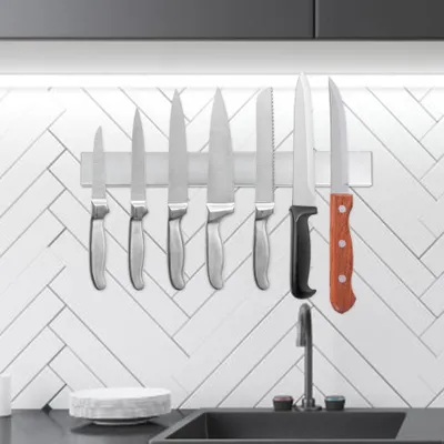 Produktbild von 40 cm magnetischer, selbstklebender Messerhalter aus Edelstahl zur Aufbewahrung von Küchenutensilien