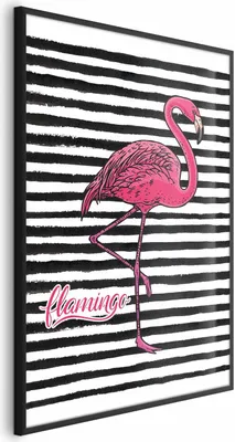 Produktbild von Posterpapier Poster - Black Stripes and Flamingo 60x90 cm Tiere g-C-0120-ao-a