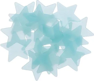 Produktbild von Leuchtende Sternen Wandsticker Set 18 Teile blau
