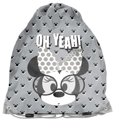 Produktbild von PASO Turnbeutel Sportbeutel Rucksack Tasche DISNEY MINNIE MAUS leicht grau Kinder Mädchen