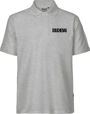 Produktbild von Huuraa Herren Polo Shirt Douchebag Schriftzug XXL Sport Grey Bio Baumwolle Fairtrade Poloshirt Geschenkidee