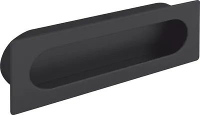 Produktbild von Siro Muschelgriff Azan Breite 125mm - Griffmuschel zum Einlassen mit Griffmulde, Zinkdruckguss schwarz matt