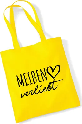 Produktbild von Huuraa Jutebeutel Meißen verliebt 10 Liter Yellow Baumwolle Tasche Geschenkidee