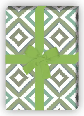 Produktbild von Edles grafisches Geschenkpapier mit Diamant Muster, grün, kleines Muster - G7259, 32 x 48cm