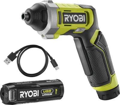 Produktbild von Ryobi RSD4-120T Ergonomischer Akku-Schraubendreher, 4 V, 5 Nm, 1/4 Zoll, Sechskant, 1 x 2,0 Ah