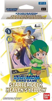 A product packaging for a Digimon Card Game Starter Deck.