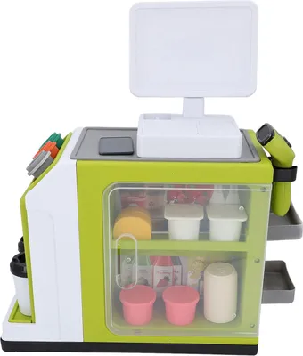 Produktbild von Simuliertes Supermarkt-Spielzeug, Registrierkasse, Rollenspiel, Kaffeemaschine, Kühlschrank, Kühlschrank, Barcode-Scanner, Spielset