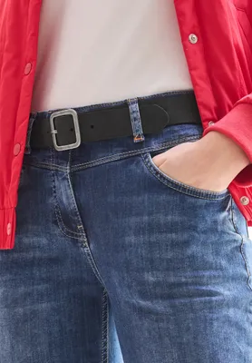 Produktbild von Cecil Square Frame Buckle Belt suede black 90
