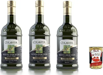 Produktbild von Colavita Olio Extra Vergine Di Oliva Selezione Italiana 3x 750ml, Natives Olivenöl extra 100% italienisch + Italian Gourmet polpa 400g
