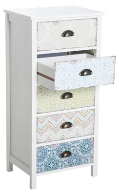 Immagine prodotto di Cassettiera con 5 Cassetti 46x34x97,5 cm in MDF Bianco