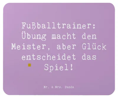 Produktbild von Mr. & Mrs. Panda Mouse Pad Spruch Fußballtrainer Erfolgskick - Lavendeltraum - Geschenk, Motivation Fußball, pc mauspad, Berufspassion, Taktik, computermatte, Mousepad