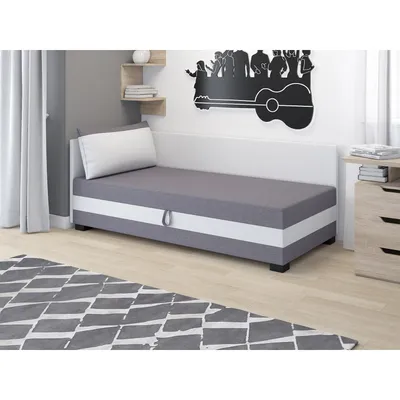 Obrázok produktu pre Jednolôžková čalúnená posteľ 90x195 MIRRY PLUS 2 - šedá / biela