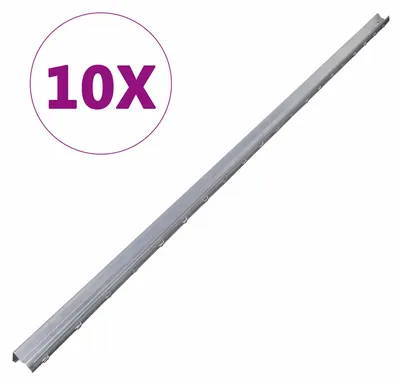 Produktbild von vidaXL Zaunpfosten 10 pcs Silber 200 cm Stahl