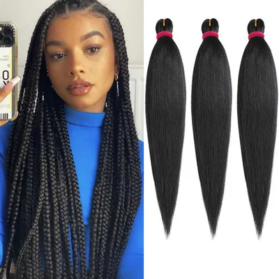 Productafbeelding van 3 Stuks Vooraf Gestrekte Vlecht Haar Extensions 26 Inch