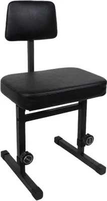 Productafbeelding van Pianobank Met Rugleuning - Muziekstoel Kruk - Muziek Maken - In Hoogte Verstelbaar - 45-57 cm - Zwart