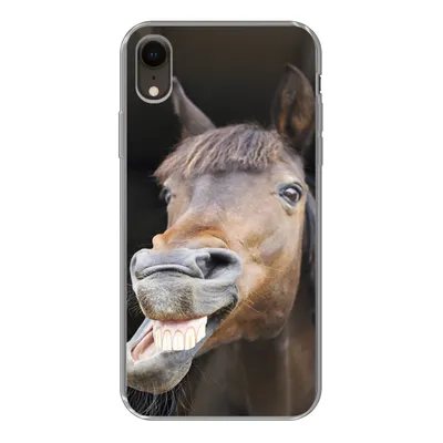 Produktbild von MuchoWow® Handyhülle Schutzhülle Hülle für iPhone XR Pferd - Lustig - Stall - Kinder - Jungen - Mädchen - Kinder Silikon Softcase Handy Hülle - Schutzdeckel