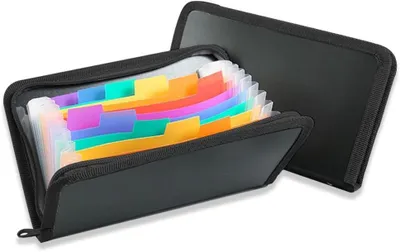 Productafbeelding van Coupon Organizer - Document Houder - Geld Beheer - 13 Vakken - 21 x 13 cm - Zwart