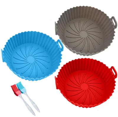 3 Silikonformen für Heißluftfritteuse, wiederverwendbar, rund, 16 cm