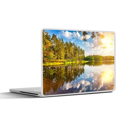 Produktbild von MuchoWow® Laptop Aufkleber Sticker Cover Bäume - Wasser - Sonne 40x30 cm - Laptop Dekoration - Selbstklebend
