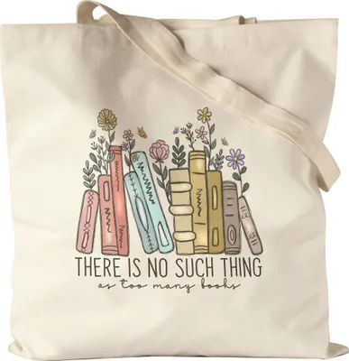 Produktbild von There is no such thing as too many books Jutebeutel Leseratte Bücherwurm