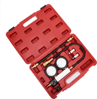 Zdjęcie produktu dla Tester szczelności butli Podwójny manometr Zestaw do wykrywania nieszczelności kompresji 0-7bar/0-100psi
