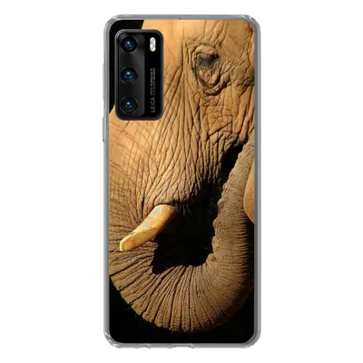 Produktbild von MuchoWow® Handyhülle Schutzhülle Hülle für Huawei P40 Elefant - Tiere - Nahaufnahme - Schwarz Silikon Softcase Handy Hülle - Handytasche