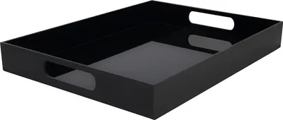 Produktbild von Famanu Serviertablett Schwarz - Rechteckig mit Griffen - 40,5 x 30 cm - Modernes Design