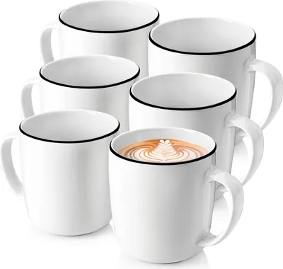 Produktbild von SÄNGER Porzellan Kaffeebecher Marlo Black Rim 6-teilig - NEU