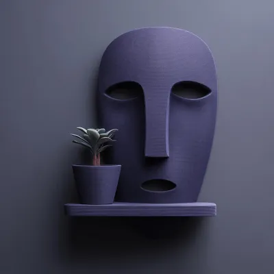 Produktbild von Decords 3D-Wandpflanzgefäß – Gesichts-Wandpflanzgefäß mit Ablage, 21 cm